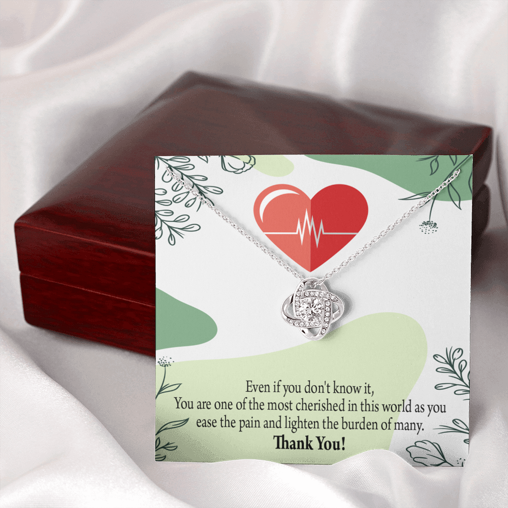 Most Cherished Healthcare Medical Worker Nurse Appreciation Gift Necklace Medical Infinity Knot Necklace Message Card-Express Your Love Gifts