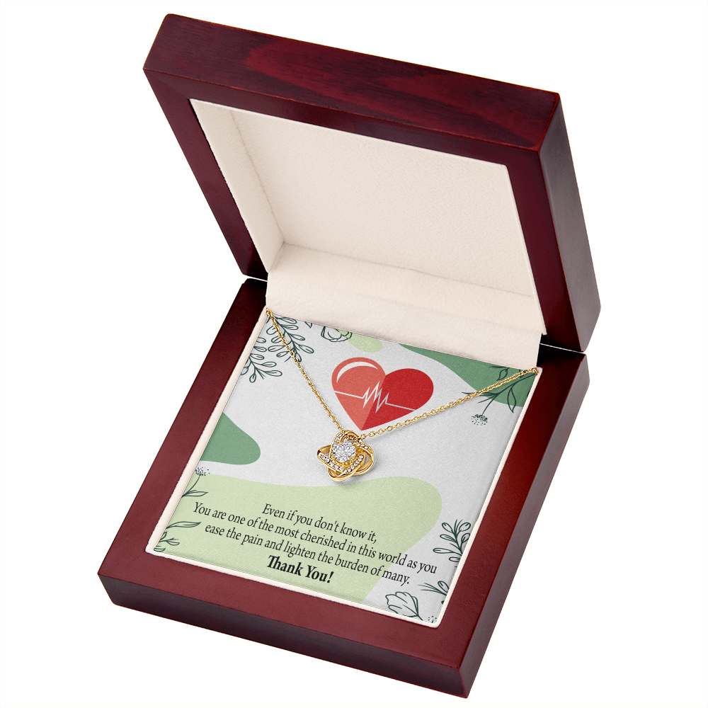 Most Cherished Healthcare Medical Worker Nurse Appreciation Gift Necklace Medical Infinity Knot Necklace Message Card-Express Your Love Gifts