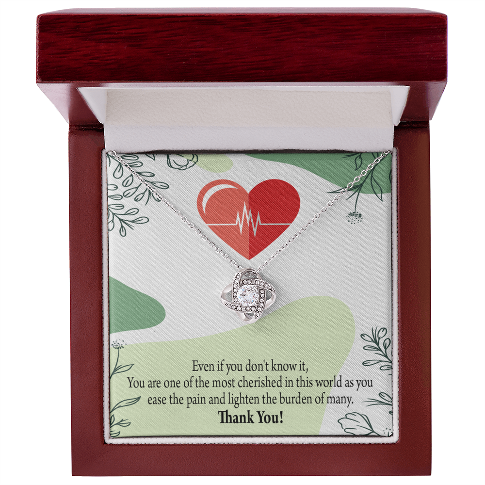 Most Cherished Healthcare Medical Worker Nurse Appreciation Gift Necklace Medical Infinity Knot Necklace Message Card-Express Your Love Gifts