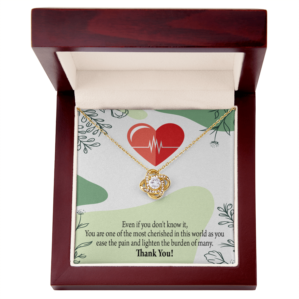 Most Cherished Healthcare Medical Worker Nurse Appreciation Gift Necklace Medical Infinity Knot Necklace Message Card-Express Your Love Gifts