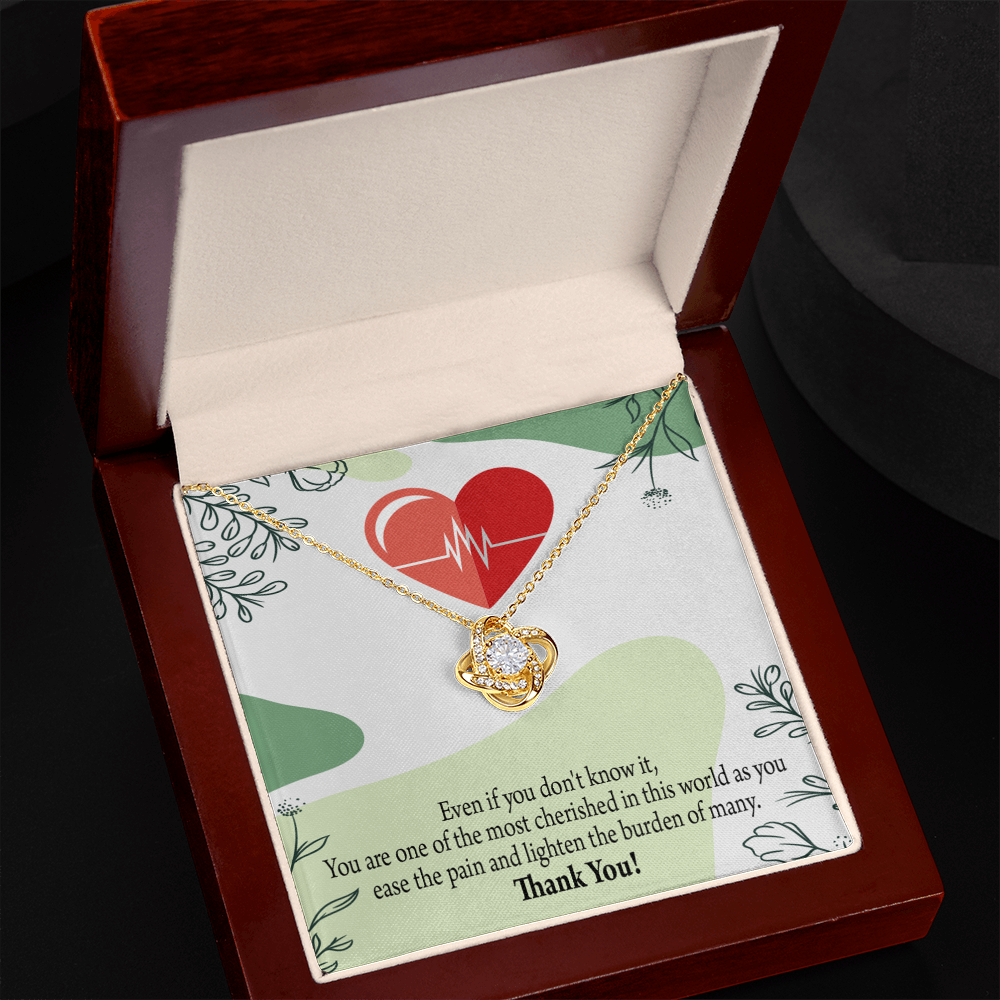 Most Cherished Healthcare Medical Worker Nurse Appreciation Gift Necklace Medical Infinity Knot Necklace Message Card-Express Your Love Gifts