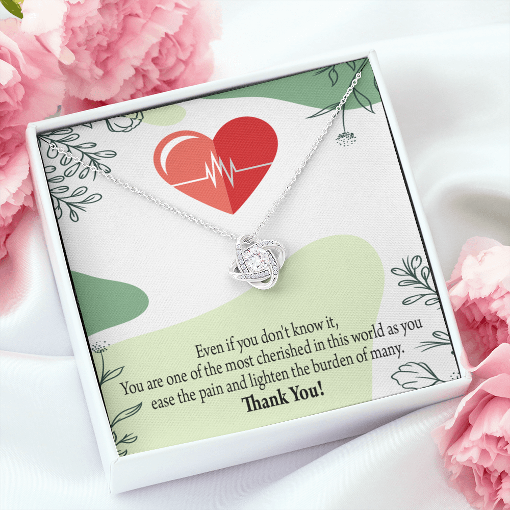 Most Cherished Healthcare Medical Worker Nurse Appreciation Gift Necklace Medical Infinity Knot Necklace Message Card-Express Your Love Gifts