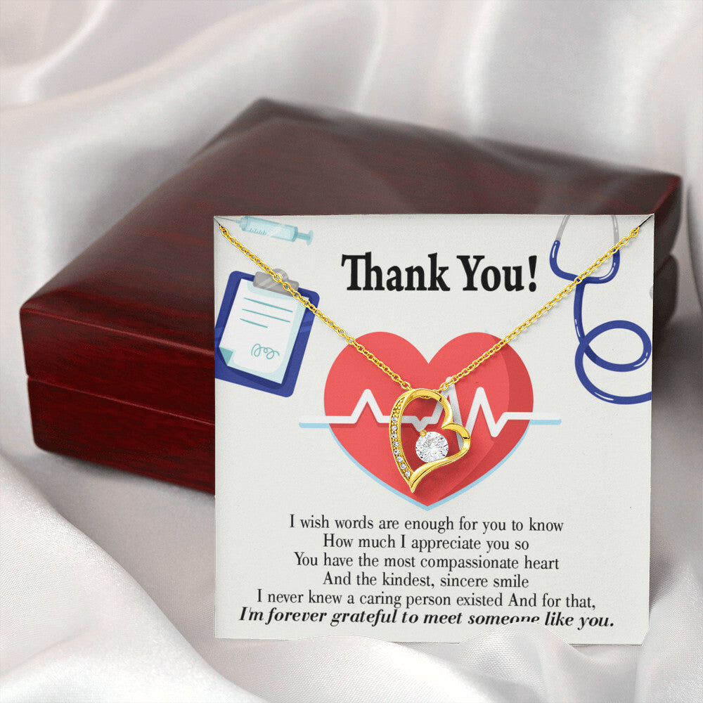 Most Compassionate Healthcare Medical Worker Nurse Appreciation Gift Forever Necklace w Message Card-Express Your Love Gifts