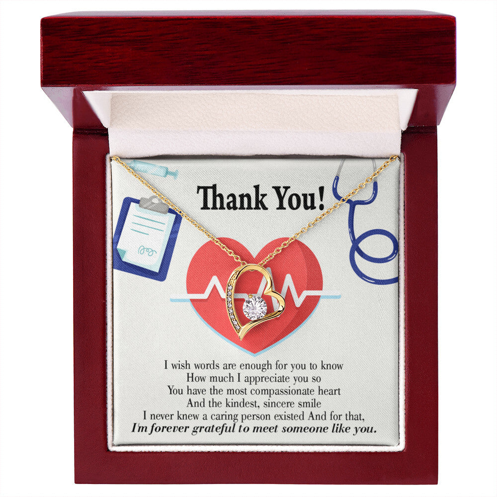 Most Compassionate Healthcare Medical Worker Nurse Appreciation Gift Forever Necklace w Message Card-Express Your Love Gifts
