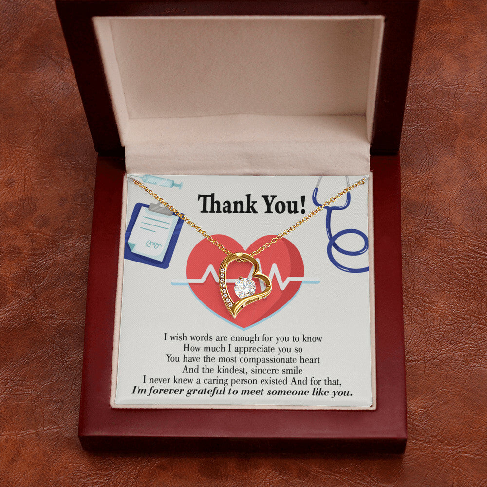 Most Compassionate Healthcare Medical Worker Nurse Appreciation Gift Forever Necklace w Message Card-Express Your Love Gifts