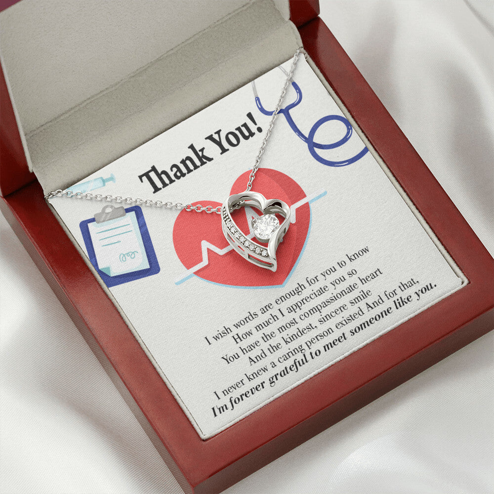 Most Compassionate Healthcare Medical Worker Nurse Appreciation Gift Forever Necklace w Message Card-Express Your Love Gifts