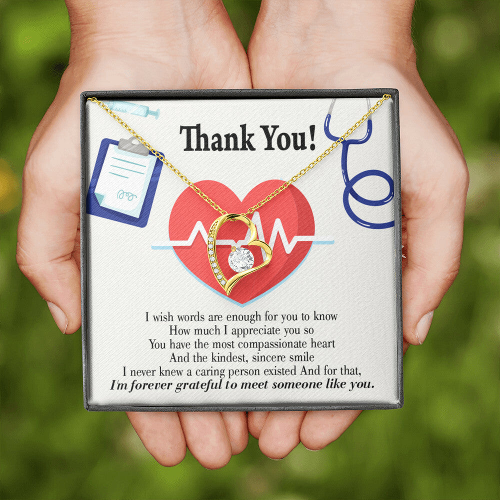 Most Compassionate Healthcare Medical Worker Nurse Appreciation Gift Forever Necklace w Message Card-Express Your Love Gifts