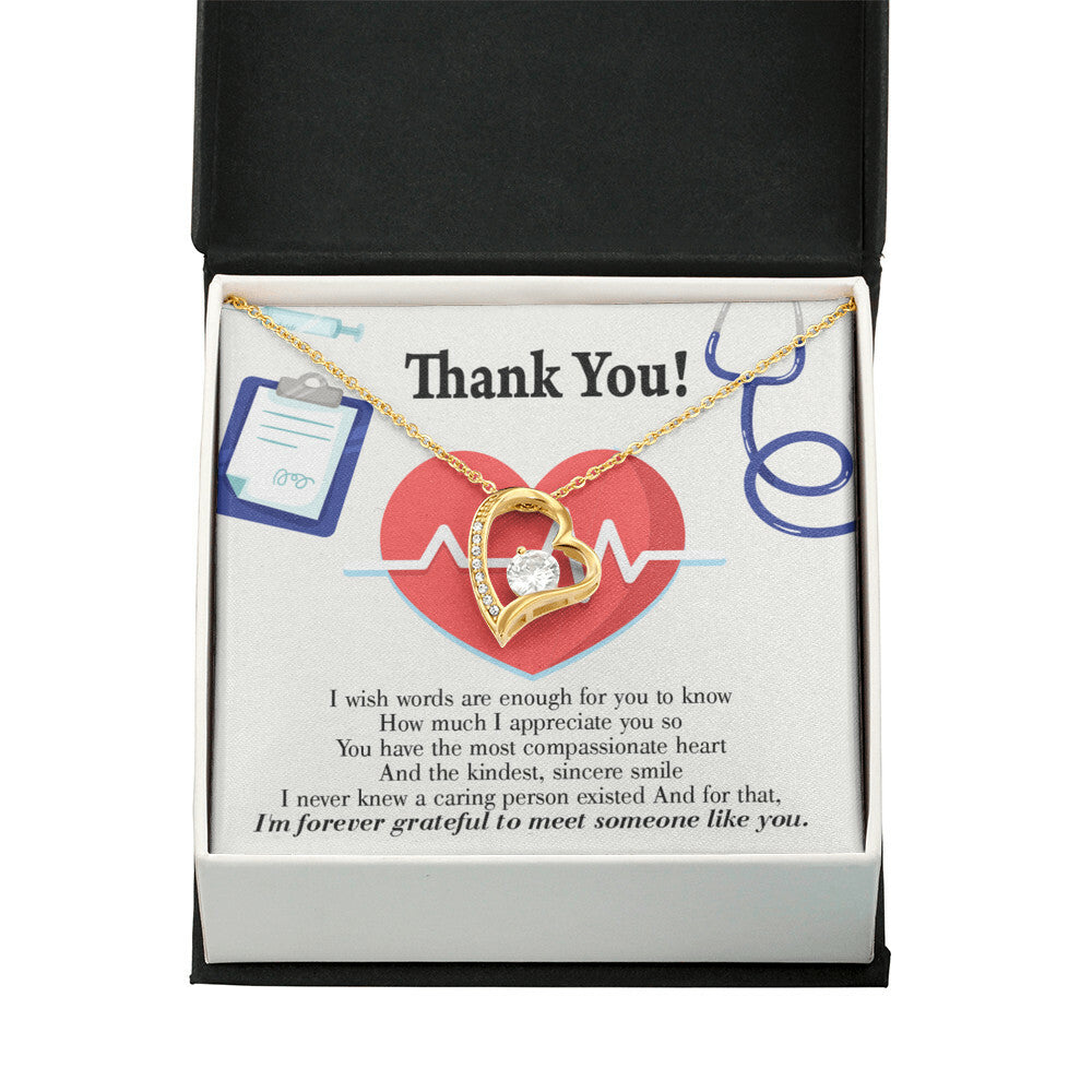 Most Compassionate Healthcare Medical Worker Nurse Appreciation Gift Forever Necklace w Message Card-Express Your Love Gifts