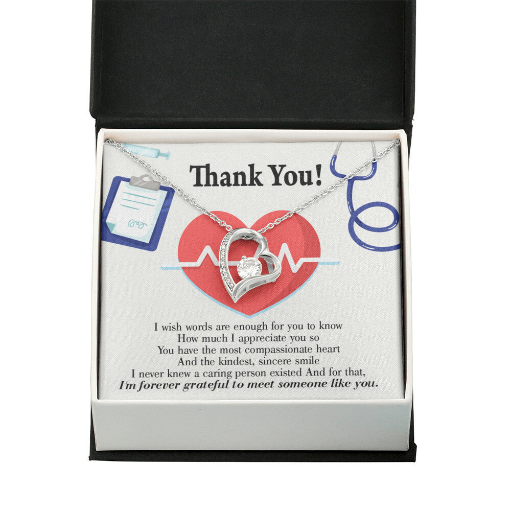 Most Compassionate Healthcare Medical Worker Nurse Appreciation Gift Forever Necklace w Message Card-Express Your Love Gifts