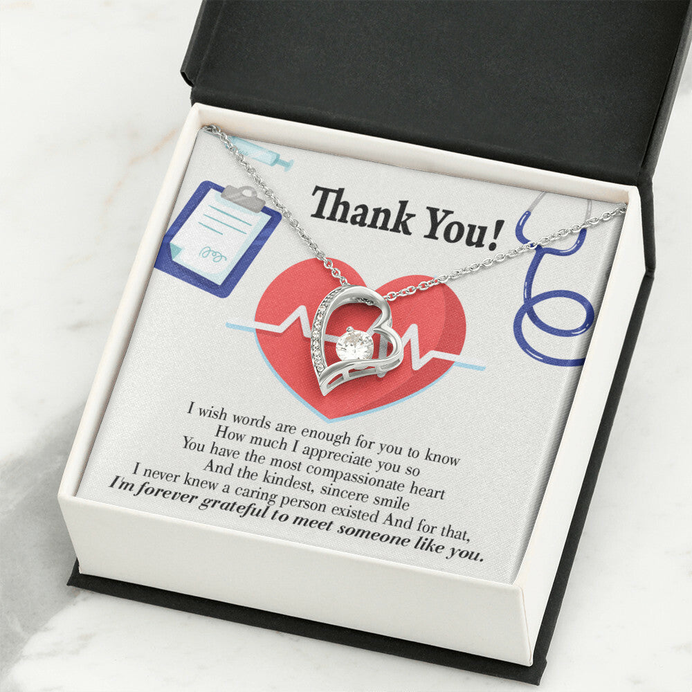Most Compassionate Healthcare Medical Worker Nurse Appreciation Gift Forever Necklace w Message Card-Express Your Love Gifts