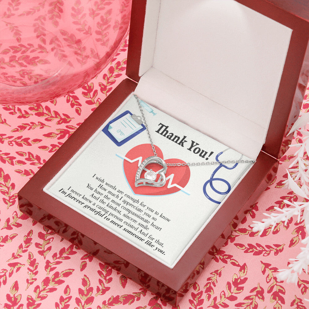 Most Compassionate Healthcare Medical Worker Nurse Appreciation Gift Forever Necklace w Message Card-Express Your Love Gifts