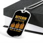 Most Important Invention Bitcoin Crypto Necklace Stainless Steel or 18k Gold Dog Tag 24" Chain-Express Your Love Gifts
