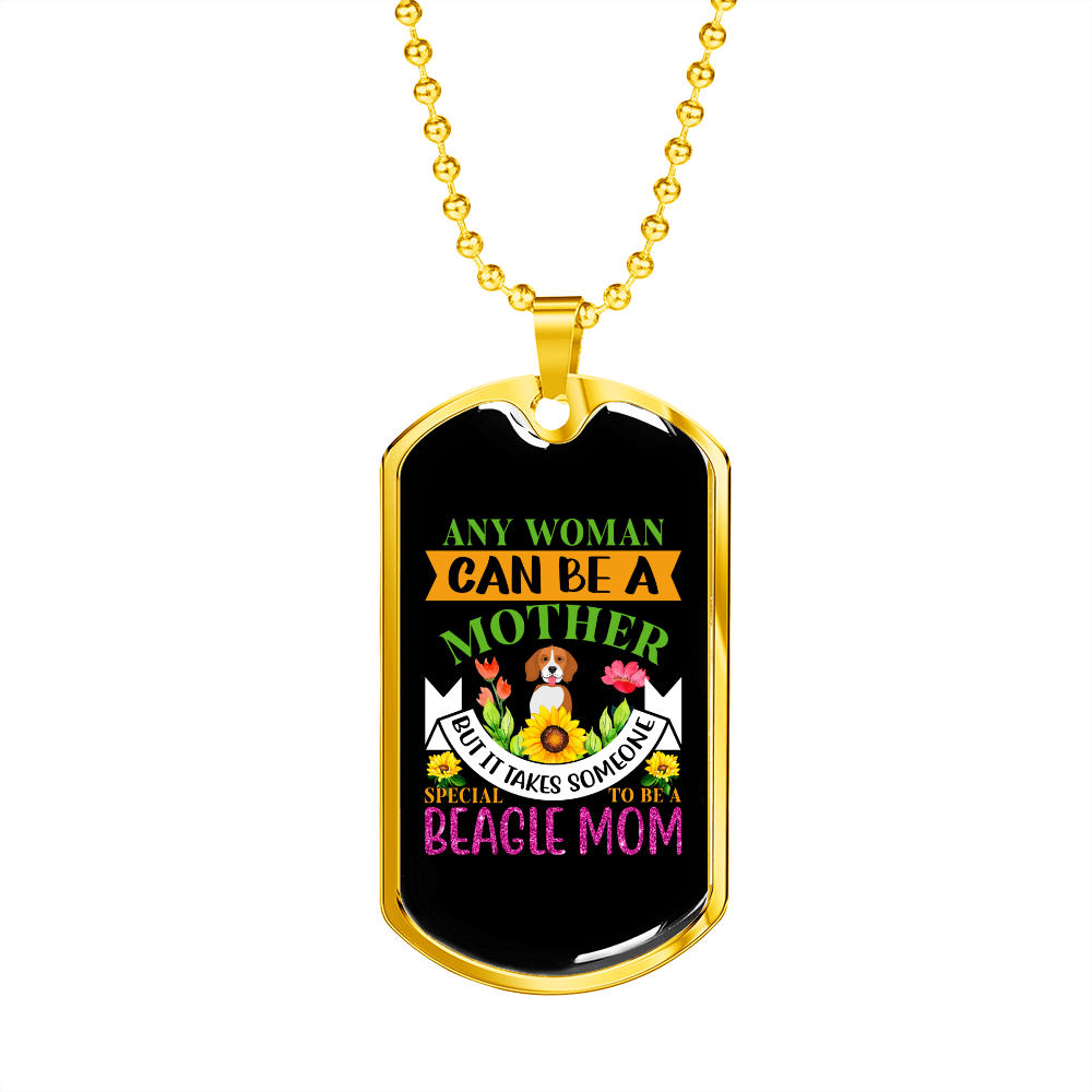 Mother Beagle Mom Necklace Stainless Steel or 18k Gold Dog Tag 24" Chain-Express Your Love Gifts