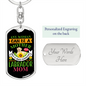 Mother Labrador Mom Keychain Stainless Steel or 18k Gold Dog Tag Keyring-Express Your Love Gifts