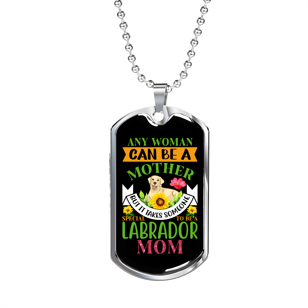 Mother Labrador Mom Necklace Stainless Steel or 18k Gold Dog Tag 24" Chain-Express Your Love Gifts