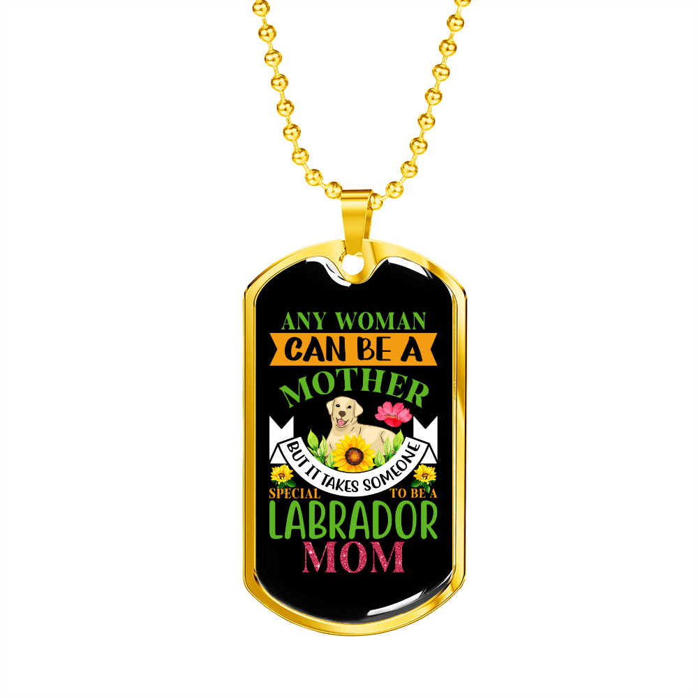 Mother Labrador Mom Necklace Stainless Steel or 18k Gold Dog Tag 24" Chain-Express Your Love Gifts