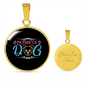 Mother of Dog Puppy Circle Necklace Stainless Steel or 18k Gold 18-22"-Express Your Love Gifts