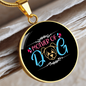 Mother of Dog Puppy Circle Necklace Stainless Steel or 18k Gold 18-22"-Express Your Love Gifts