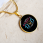 Mother of Dog Puppy Circle Necklace Stainless Steel or 18k Gold 18-22"-Express Your Love Gifts