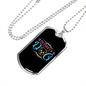 Mother of Dog Puppy Necklace Stainless Steel or 18k Gold Dog Tag 24" Chain-Express Your Love Gifts