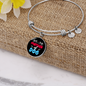 Mother of Dog Red Blue Bracelet Stainless Steel or 18k Gold Circle Bangle-Express Your Love Gifts