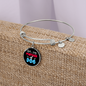 Mother of Dog Red Blue Bracelet Stainless Steel or 18k Gold Circle Bangle-Express Your Love Gifts
