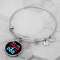 Mother of Dog Red Blue Bracelet Stainless Steel or 18k Gold Circle Bangle-Express Your Love Gifts