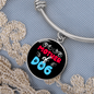 Mother of Dog Red Blue Bracelet Stainless Steel or 18k Gold Circle Bangle-Express Your Love Gifts