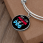 Mother of Dog Red Blue Bracelet Stainless Steel or 18k Gold Circle Bangle-Express Your Love Gifts