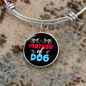 Mother of Dog Red Blue Bracelet Stainless Steel or 18k Gold Circle Bangle-Express Your Love Gifts