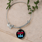 Mother of Dog Red Blue Bracelet Stainless Steel or 18k Gold Circle Bangle-Express Your Love Gifts