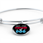 Mother of Dog Red Blue Bracelet Stainless Steel or 18k Gold Circle Bangle-Express Your Love Gifts