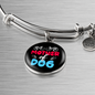 Mother of Dog Red Blue Bracelet Stainless Steel or 18k Gold Circle Bangle-Express Your Love Gifts