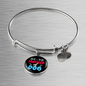 Mother of Dog Red Blue Bracelet Stainless Steel or 18k Gold Circle Bangle-Express Your Love Gifts