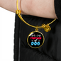 Mother of Dog Red Blue Bracelet Stainless Steel or 18k Gold Circle Bangle-Express Your Love Gifts