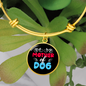 Mother of Dog Red Blue Bracelet Stainless Steel or 18k Gold Circle Bangle-Express Your Love Gifts