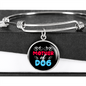 Mother of Dog Red Blue Bracelet Stainless Steel or 18k Gold Circle Bangle-Express Your Love Gifts