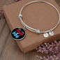 Mother of Dog Red Blue Bracelet Stainless Steel or 18k Gold Circle Bangle-Express Your Love Gifts