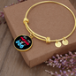 Mother of Dog Red Blue Bracelet Stainless Steel or 18k Gold Circle Bangle-Express Your Love Gifts