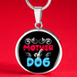 Mother of Dog Red Blue Circle Necklace Stainless Steel or 18k Gold 18-22"-Express Your Love Gifts