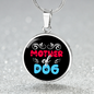 Mother of Dog Red Blue Circle Necklace Stainless Steel or 18k Gold 18-22"-Express Your Love Gifts