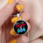 Mother of Dog Red Blue Circle Necklace Stainless Steel or 18k Gold 18-22"-Express Your Love Gifts