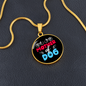 Mother of Dog Red Blue Circle Necklace Stainless Steel or 18k Gold 18-22"-Express Your Love Gifts