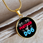 Mother of Dog Red Blue Circle Necklace Stainless Steel or 18k Gold 18-22"-Express Your Love Gifts