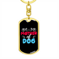 Mother of Dog Red Blue Keychain Stainless Steel or 18k Gold Dog Tag Keyring-Express Your Love Gifts