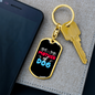 Mother of Dog Red Blue Keychain Stainless Steel or 18k Gold Dog Tag Keyring-Express Your Love Gifts