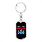 Mother of Dog Red Blue Keychain Stainless Steel or 18k Gold Dog Tag Keyring-Express Your Love Gifts