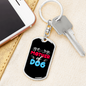 Mother of Dog Red Blue Keychain Stainless Steel or 18k Gold Dog Tag Keyring-Express Your Love Gifts