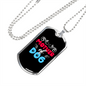 Mother of Dog Red Blue Necklace Stainless Steel or 18k Gold Dog Tag 24" Chain-Express Your Love Gifts