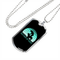 Mother of Dogs Blue Necklace Stainless Steel or 18k Gold Dog Tag 24" Chain-Express Your Love Gifts